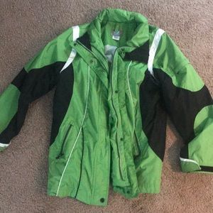 Green warm jacket